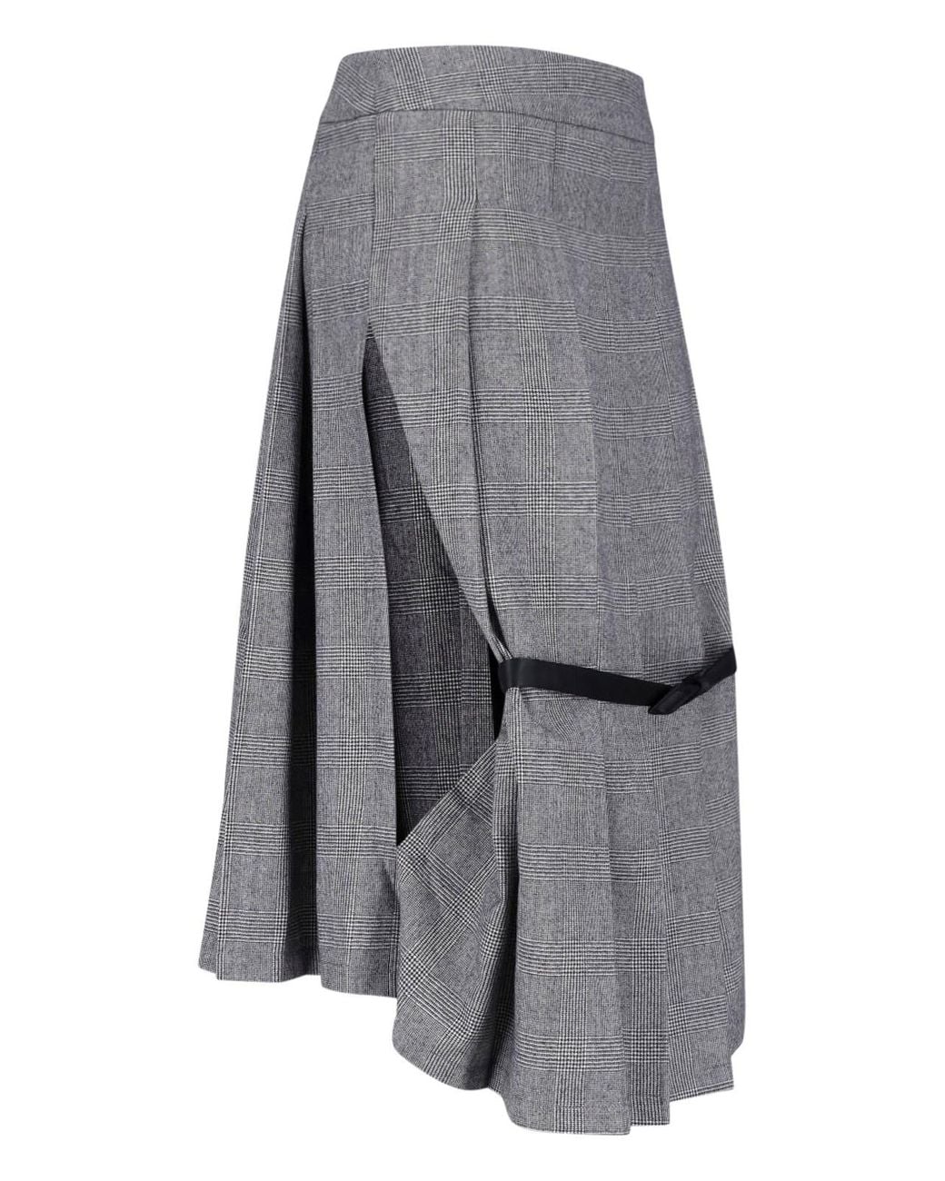 VAQUERA Gray Pleated Midi Skirt
