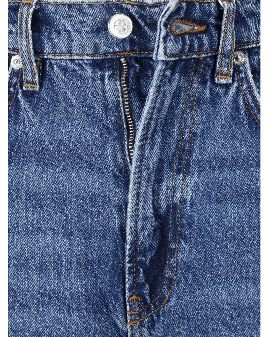 Anine Bing Blue High-Rise Wide-Leg Jeans