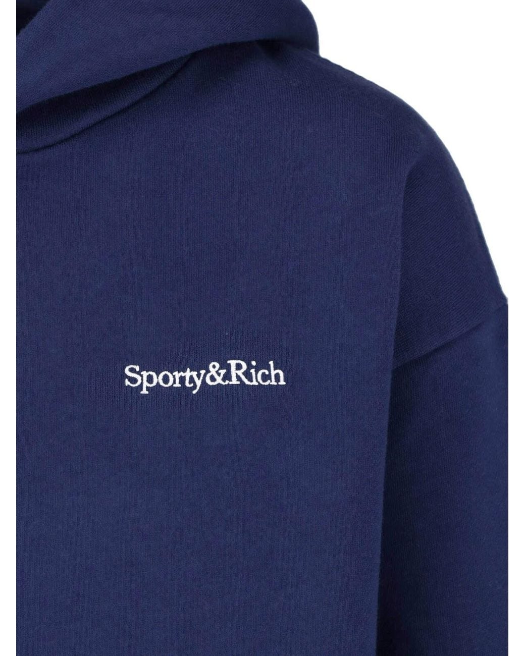 Sporty & Rich Blue Hoodie With Logo