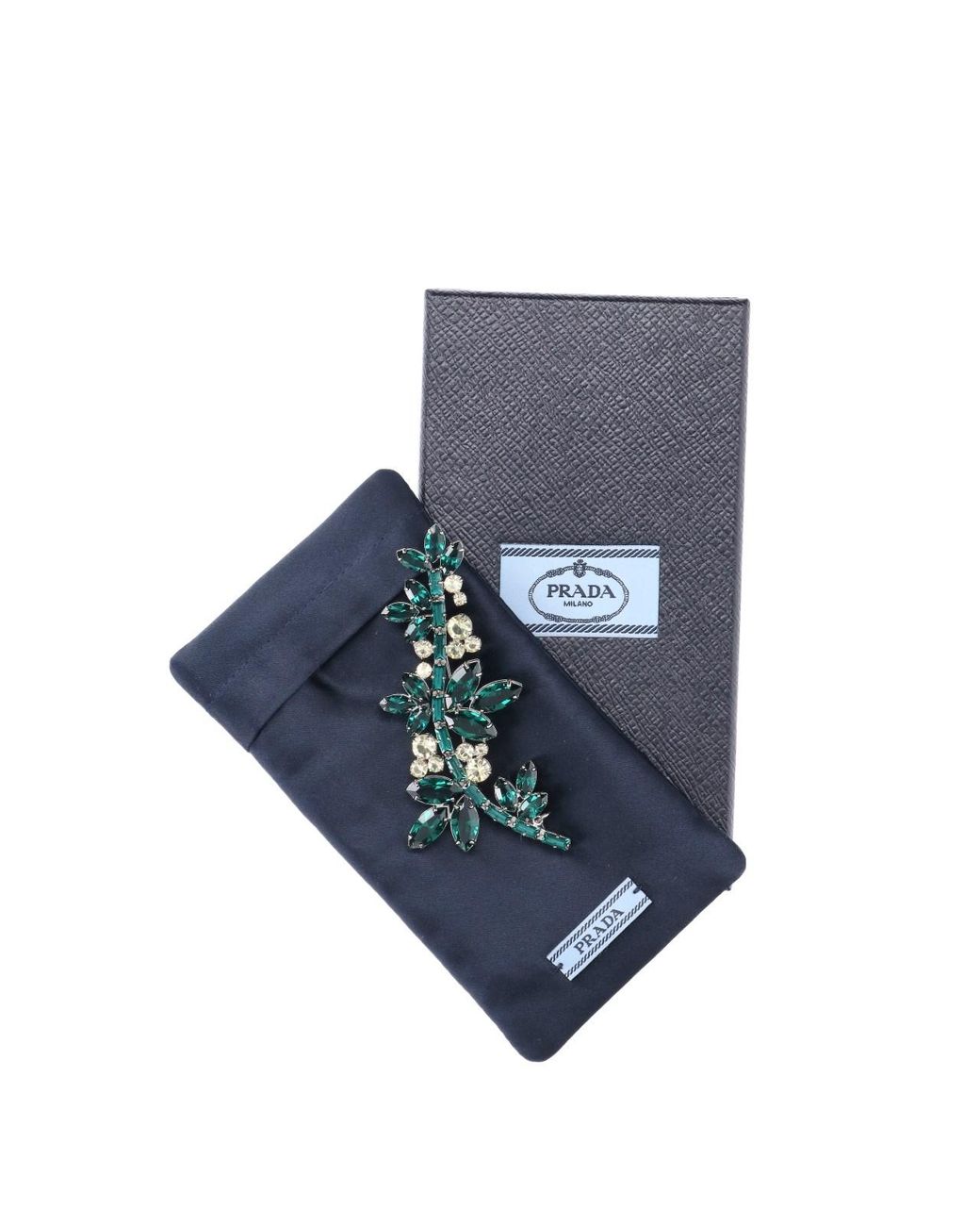 Prada Blue Crystal Brooch