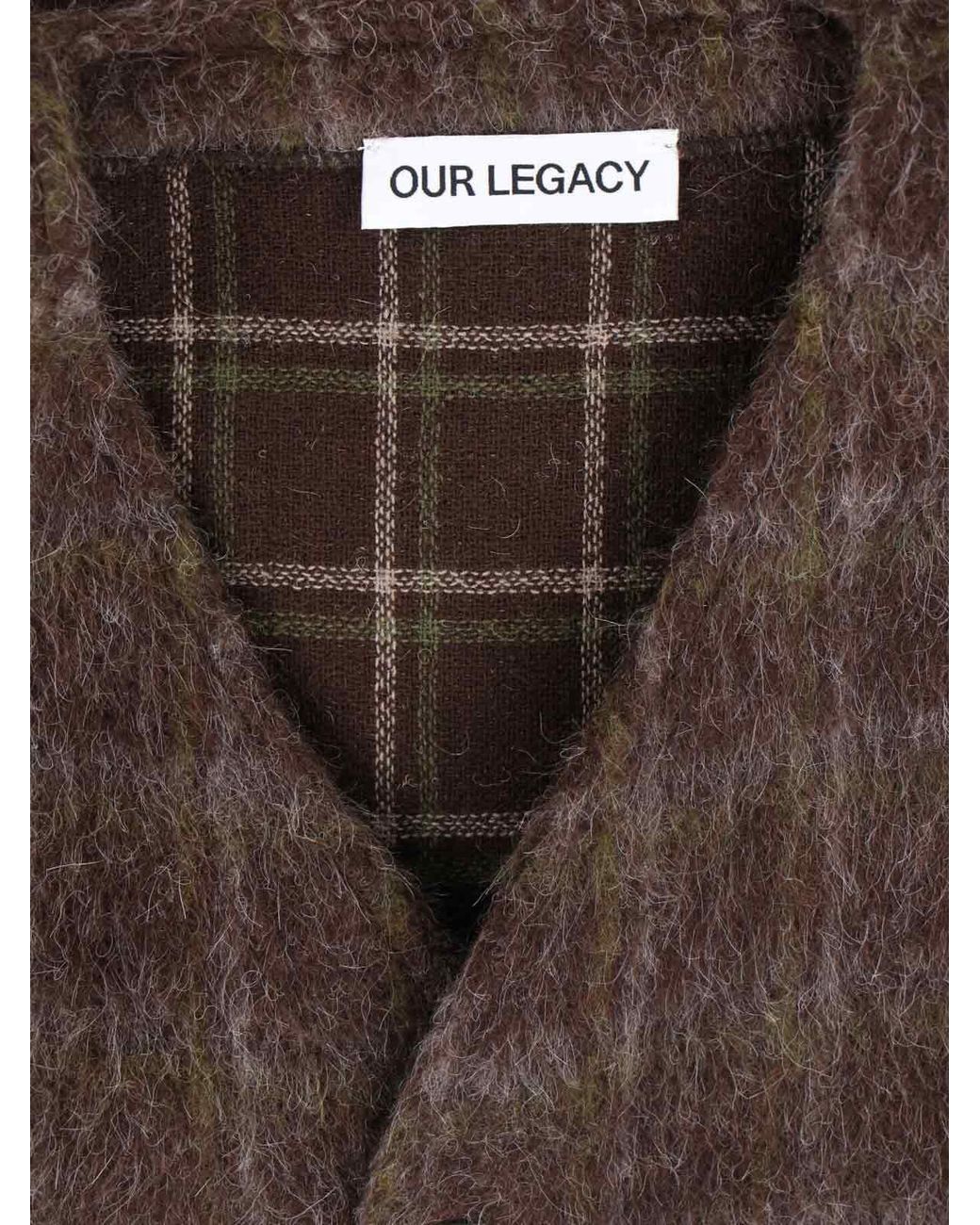 Our Legacy Brown Plaid Cardigan for men