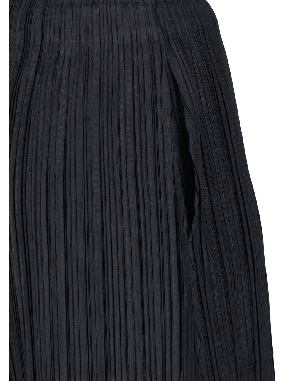 Pleats Please Issey Miyake Blue Pleated Wide-Leg Trousers
