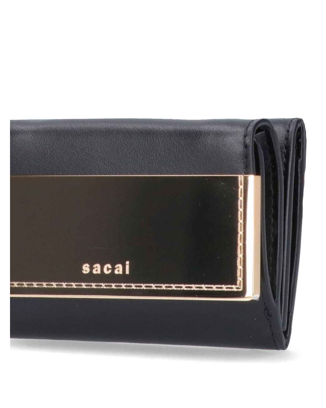 Sacai White Trifold Logo Wallet