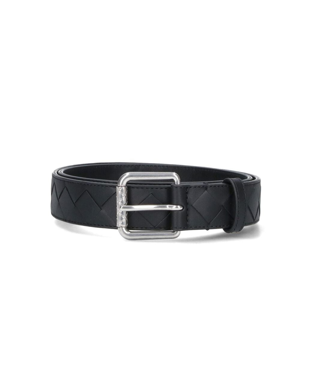 Bottega Veneta Black "Intrecciato" Belt for men