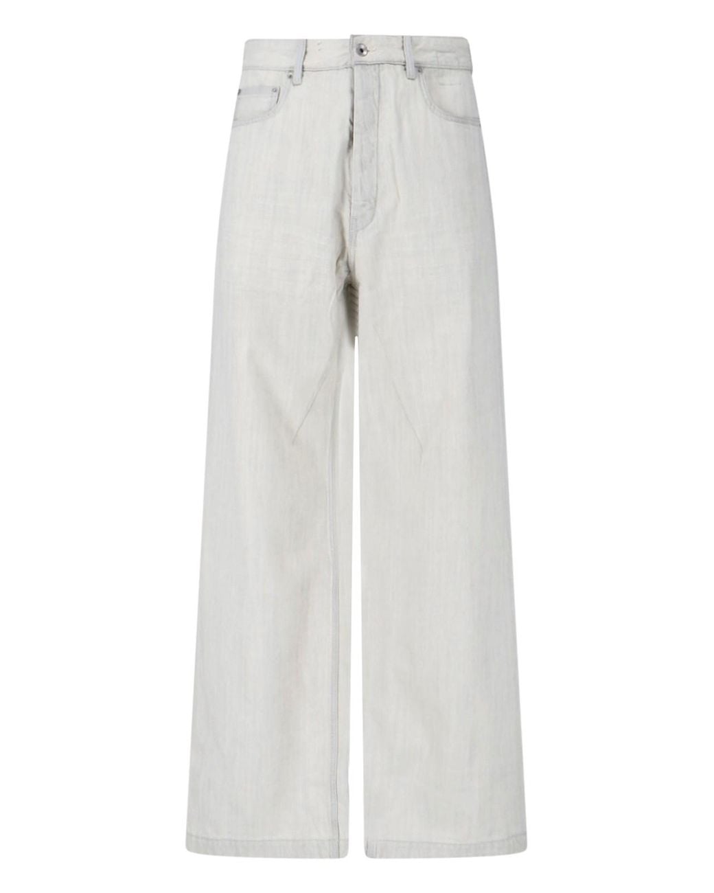 Rick Owens White Wide Jeans for men