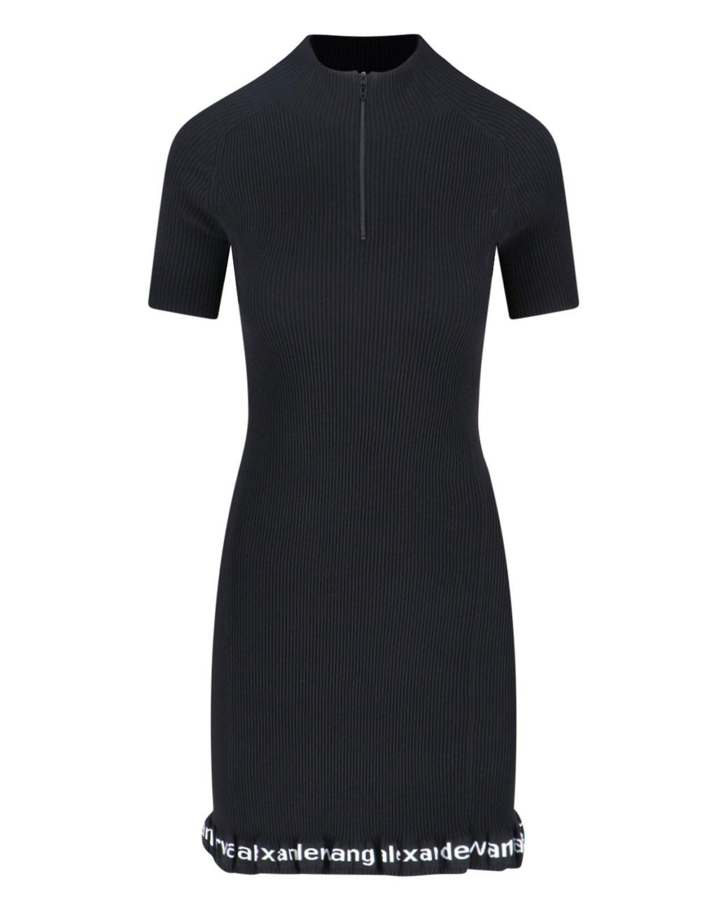 Alexander Wang Black Logo Midi Dress