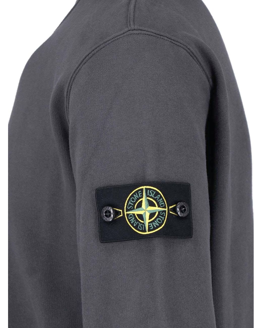 Stone Island Blue Cotton Sweatshirt "Compass" for men