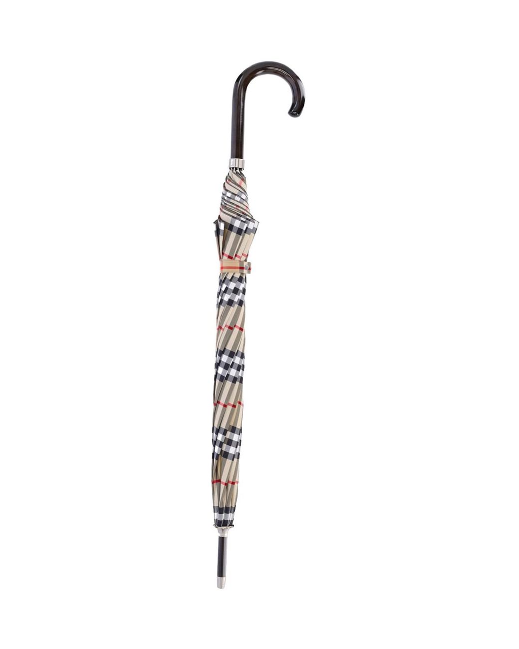 Burberry White Walking Umbrella "Check"