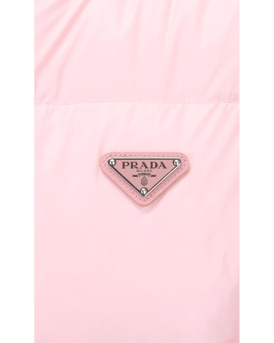 Prada Crop Down Jacket in Pink | Lyst
