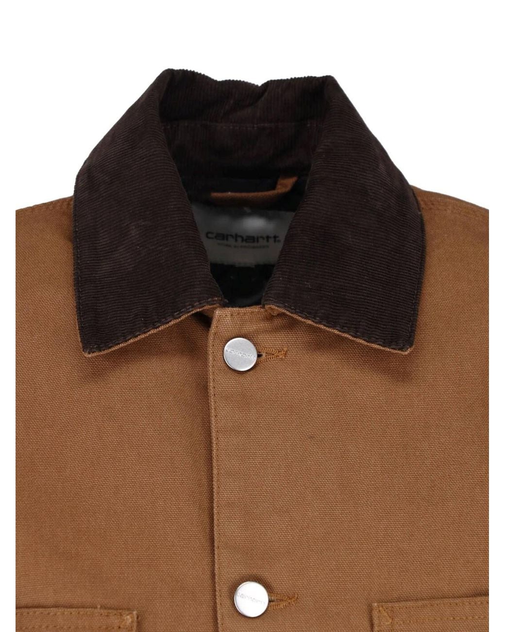 Carhartt Brown Canvas Chore Jacket With Corduroy Collar