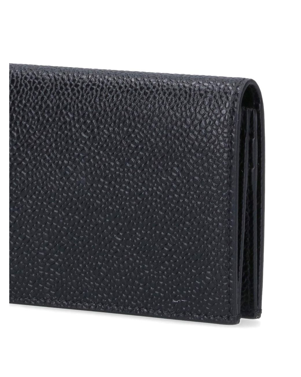 Thom Browne Black Leather Card Holder for men