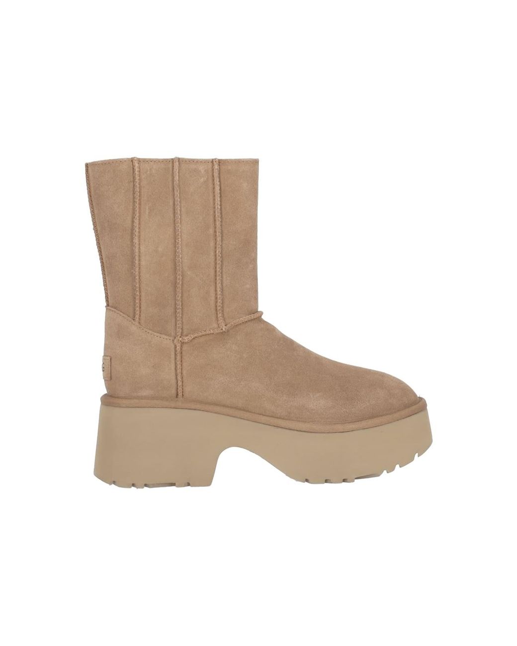 Ugg White 'Classic Twin Seam New Heights' Ankle Boots