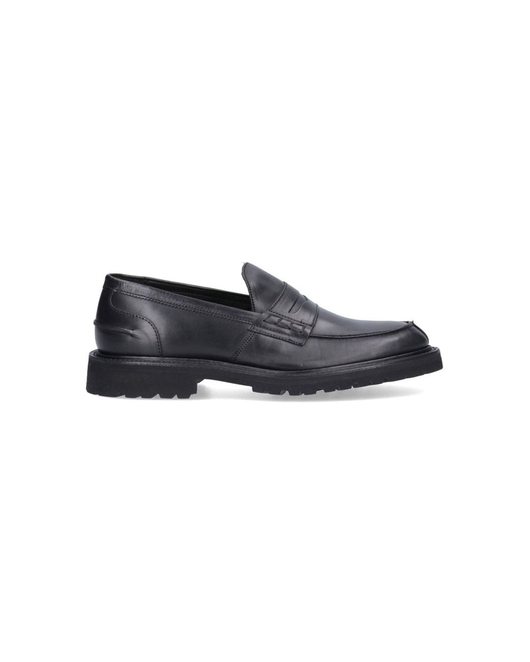 Tricker's Black 'Penny' Loafers for men