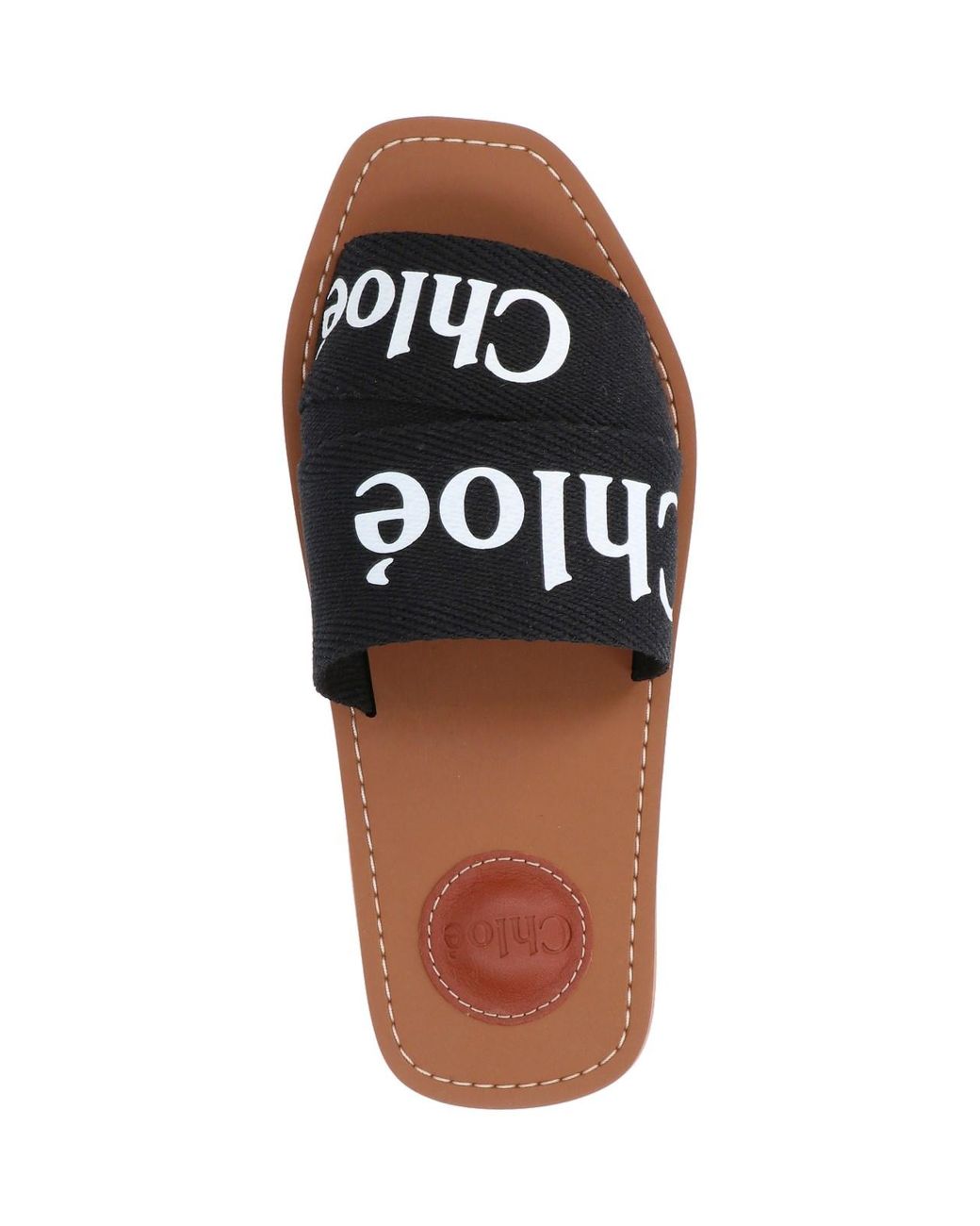 Chloé Black Linen Mini Sandals With Cushioned Footbed