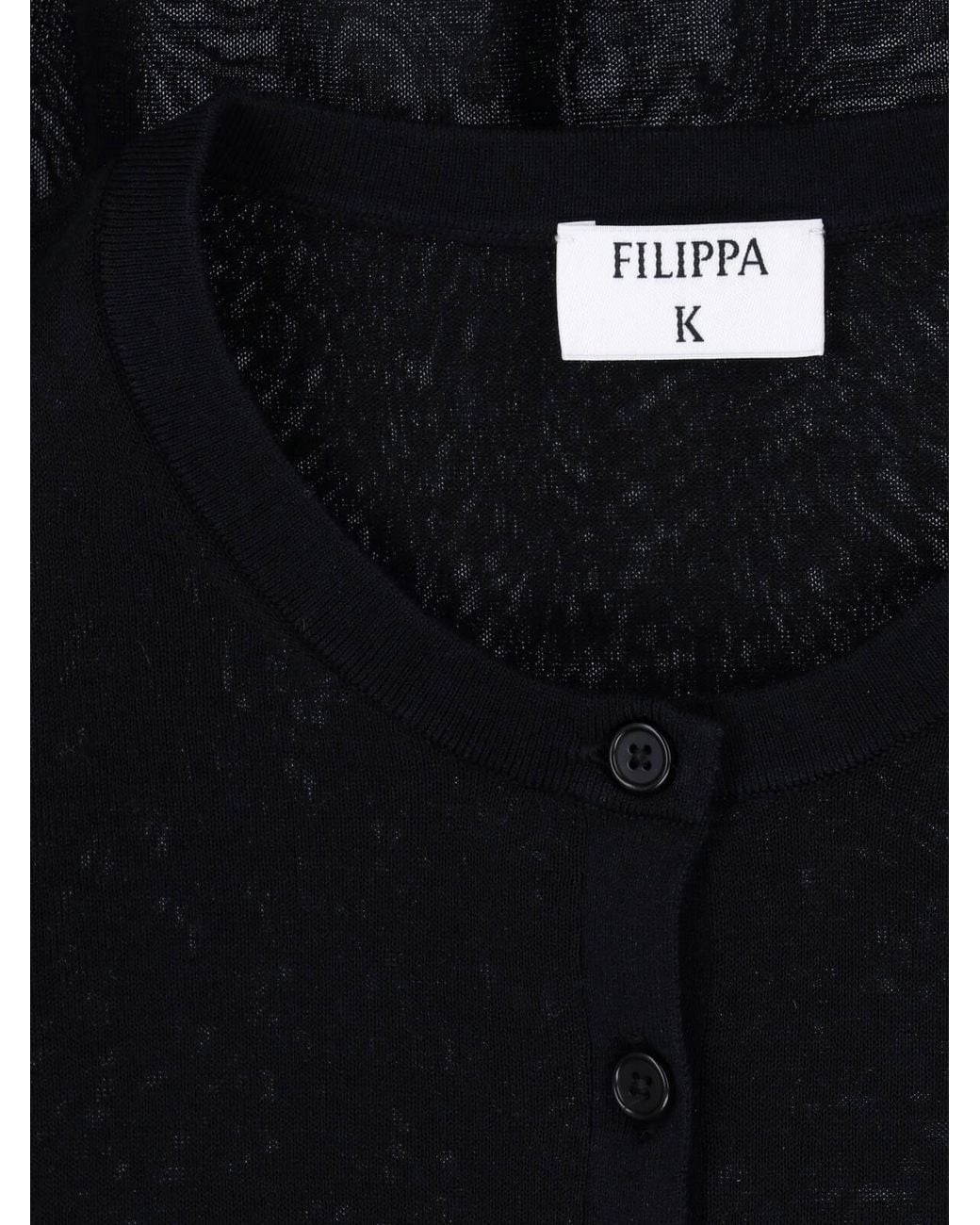 Filippa K Black Lightweight Semi-Sheer Round Neck Sweater