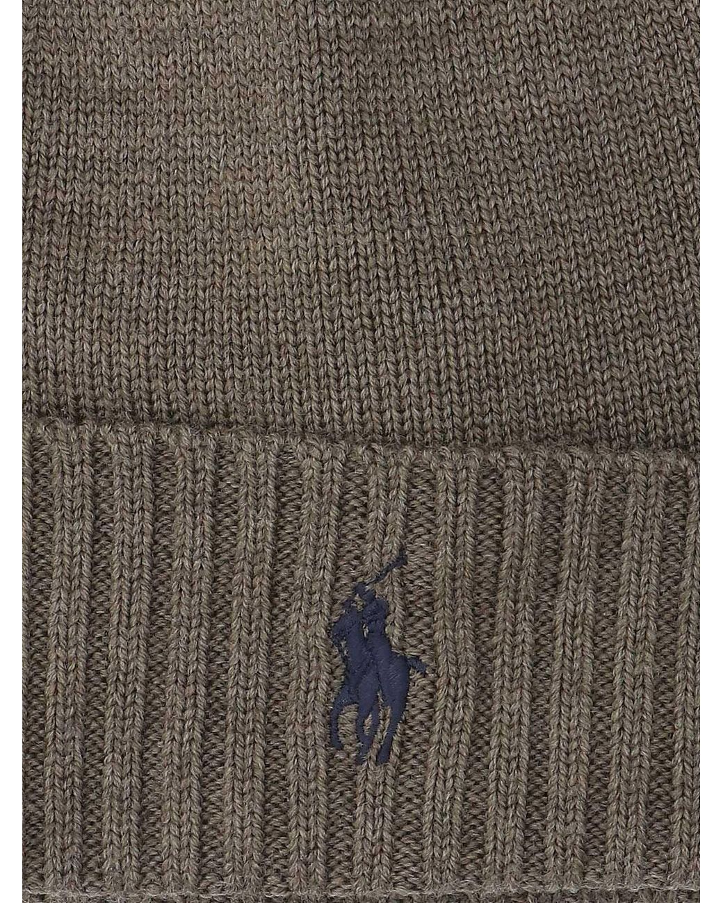 Polo Ralph Lauren Brown Rib-Knit Beanie for men