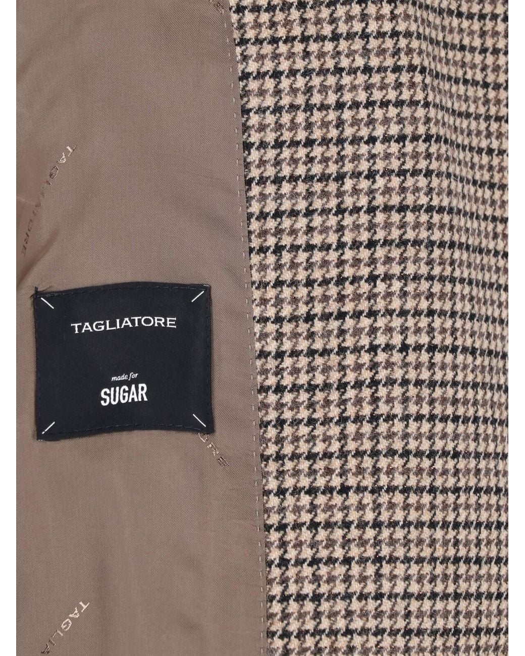 Tagliatore Brown Tailored Houndstooth Blazer Jacket