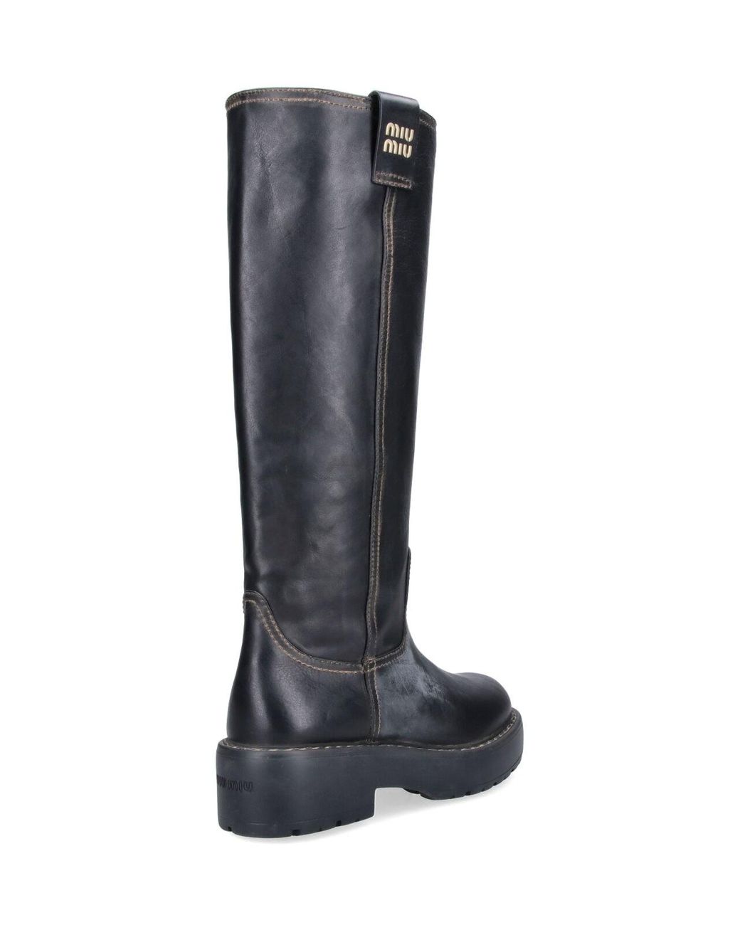 Miu Miu Blue Leather Boots