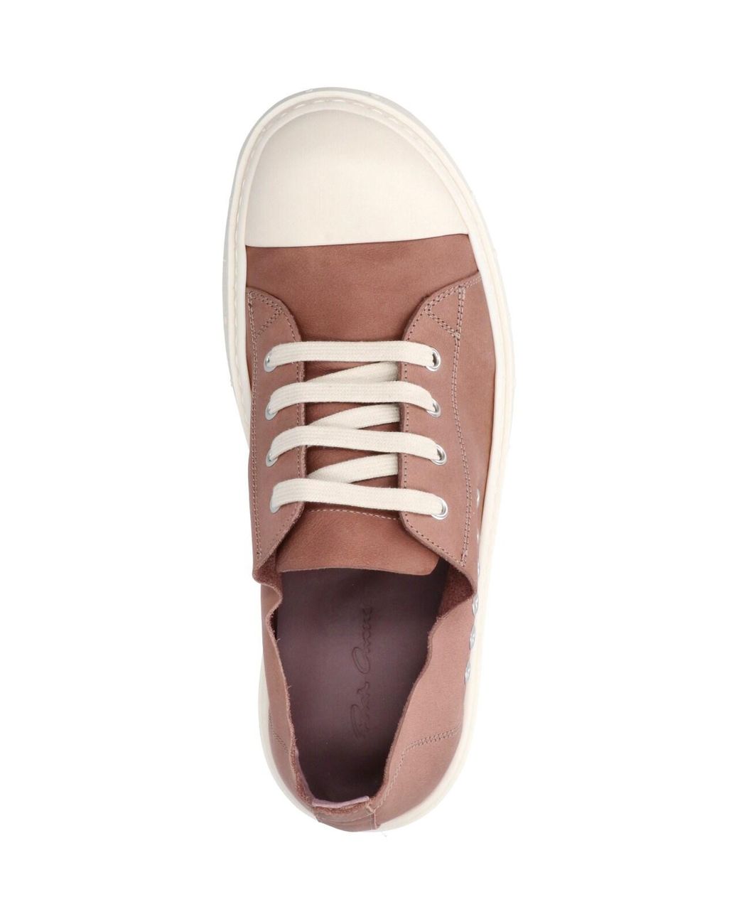 Rick Owens Pink Eyelet-Detail Leather Sneakers for men