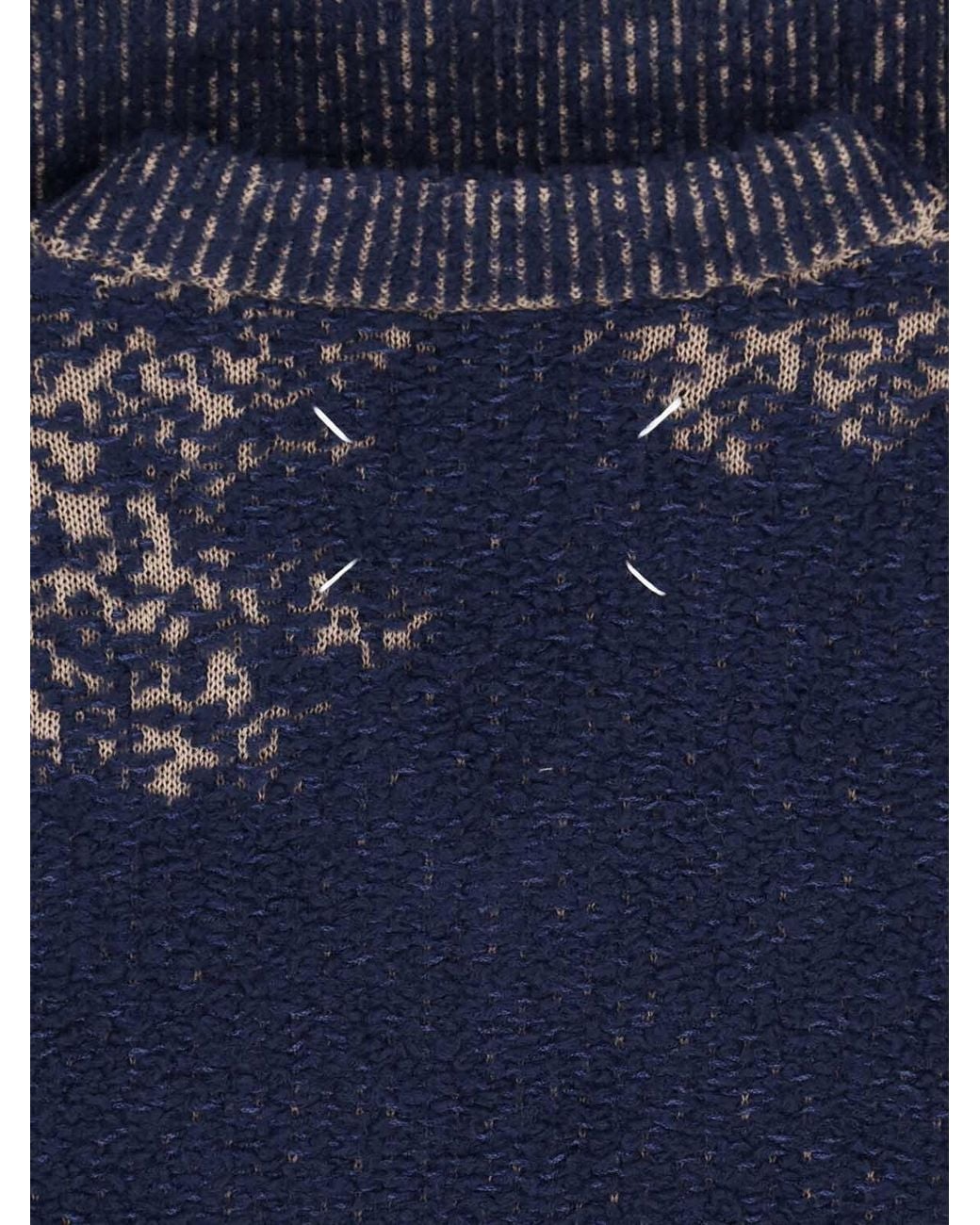 Maison Margiela Blue Minimal Crewneck Sweater for men