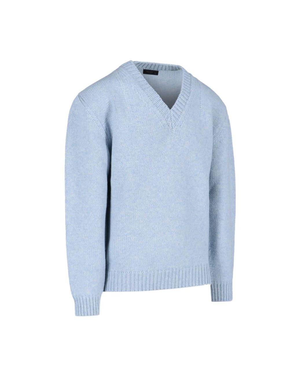 Prada Shetland V-neck Sweater in Blue for Men | Lyst Prada Shetland V-neck Sweater in Blue for Men | Lyst