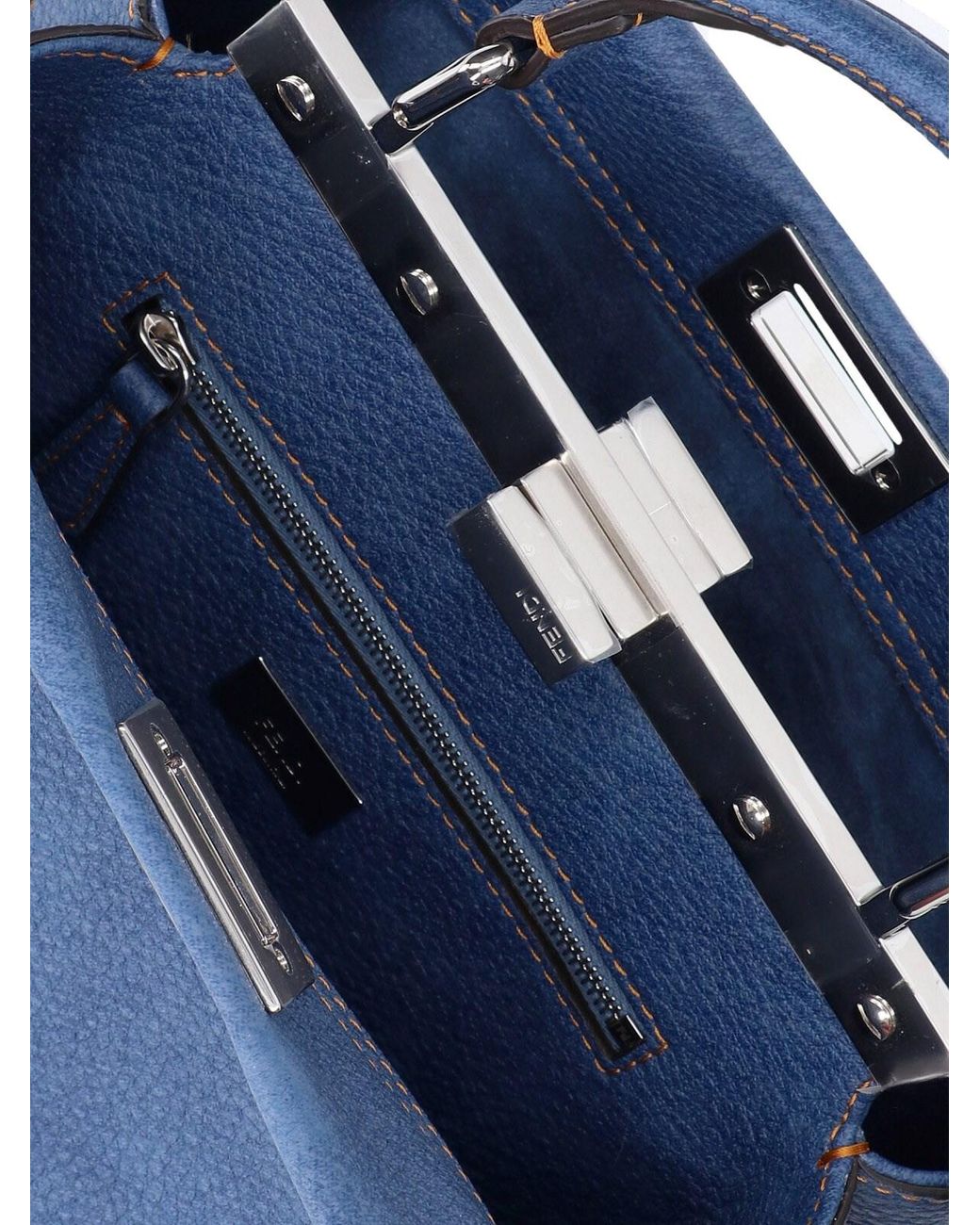 Fendi Blue "Peekaboo" Mini Bag