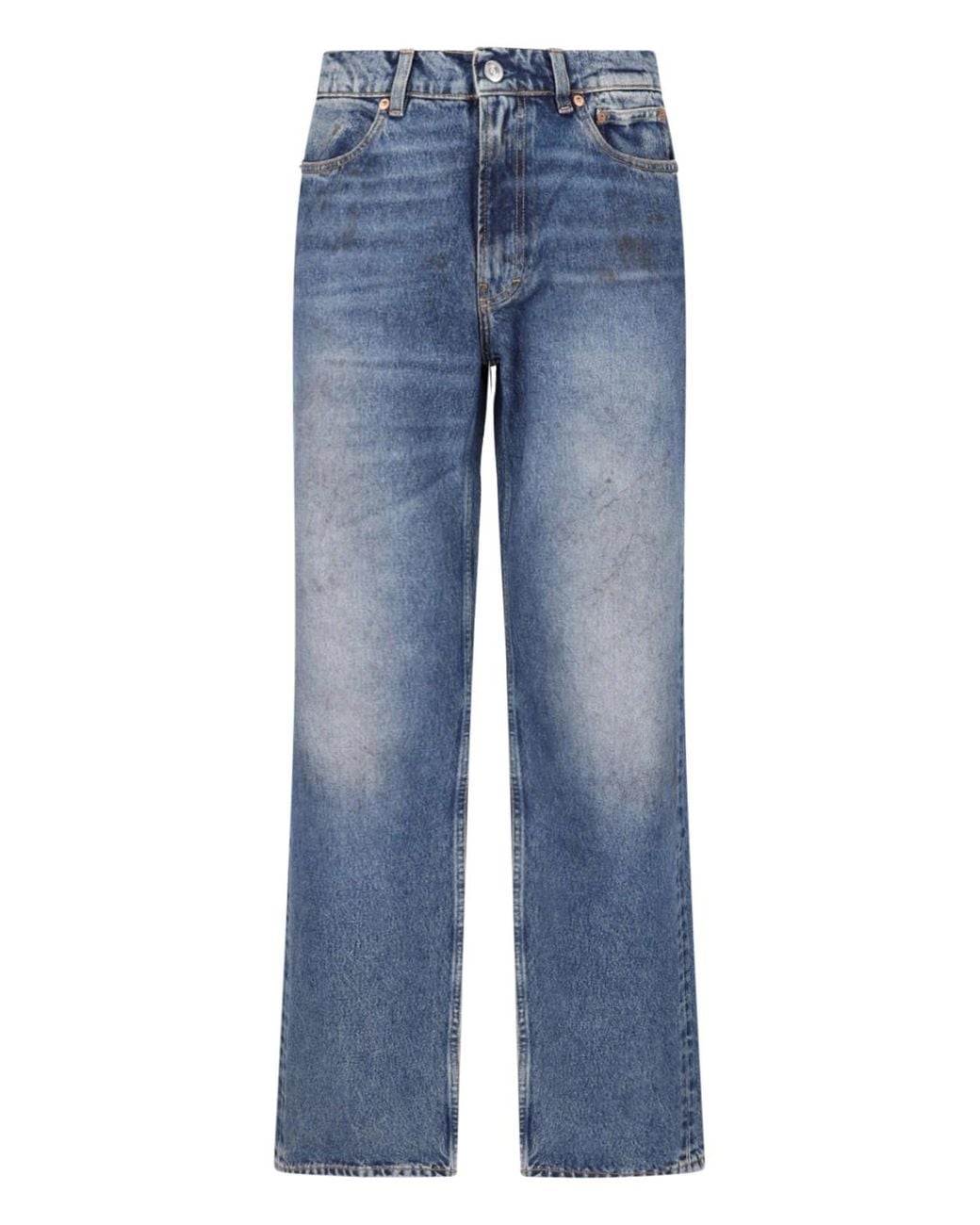 Our Legacy Blue Washed Wide-Leg Jeans for men