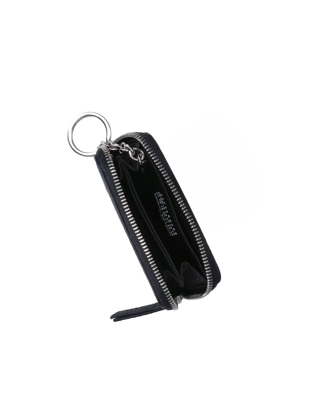 Maison Margiela Black Pebbled Leather Zip-Around Wallet
