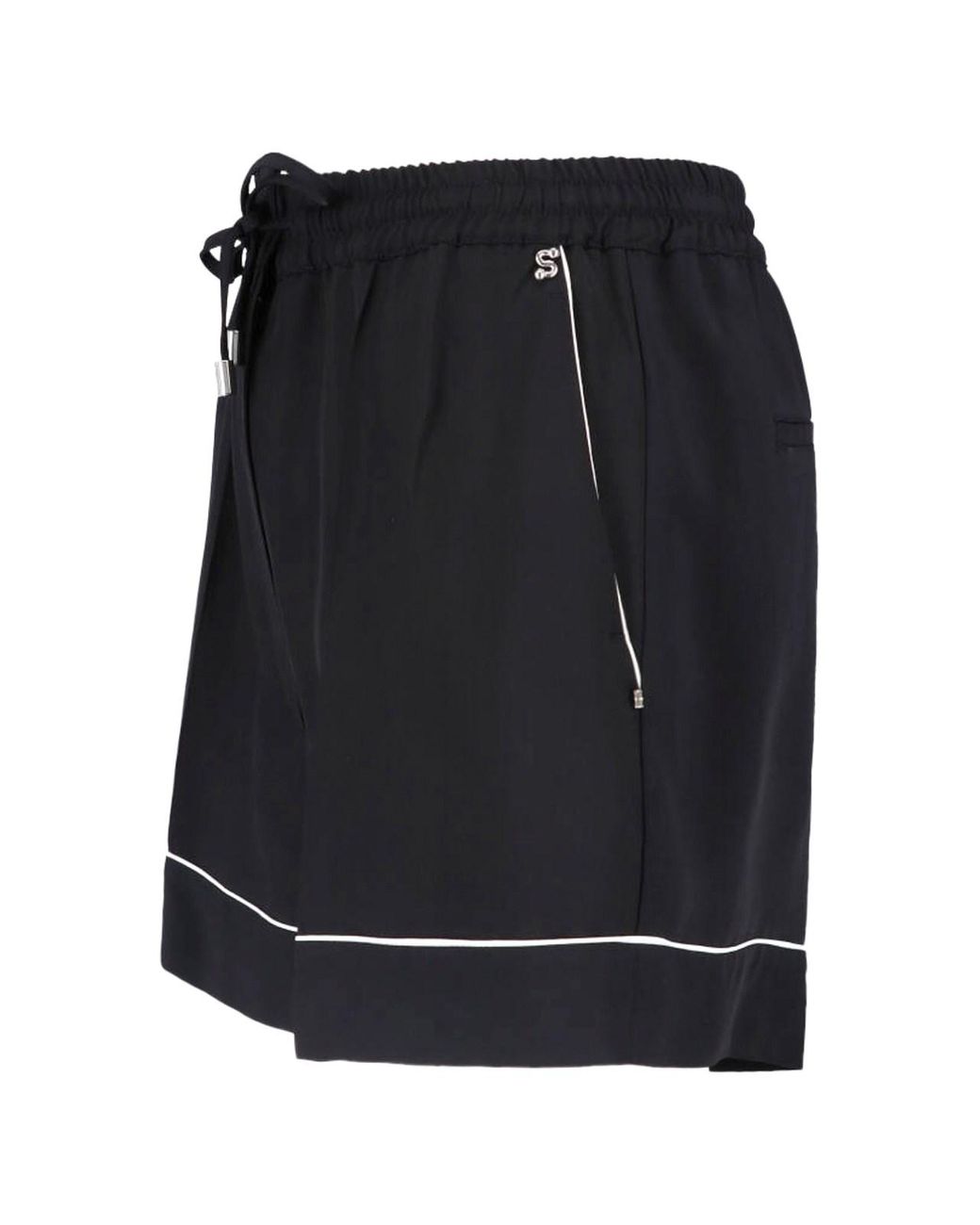 Sportmax Blue Viscose Satin Shorts