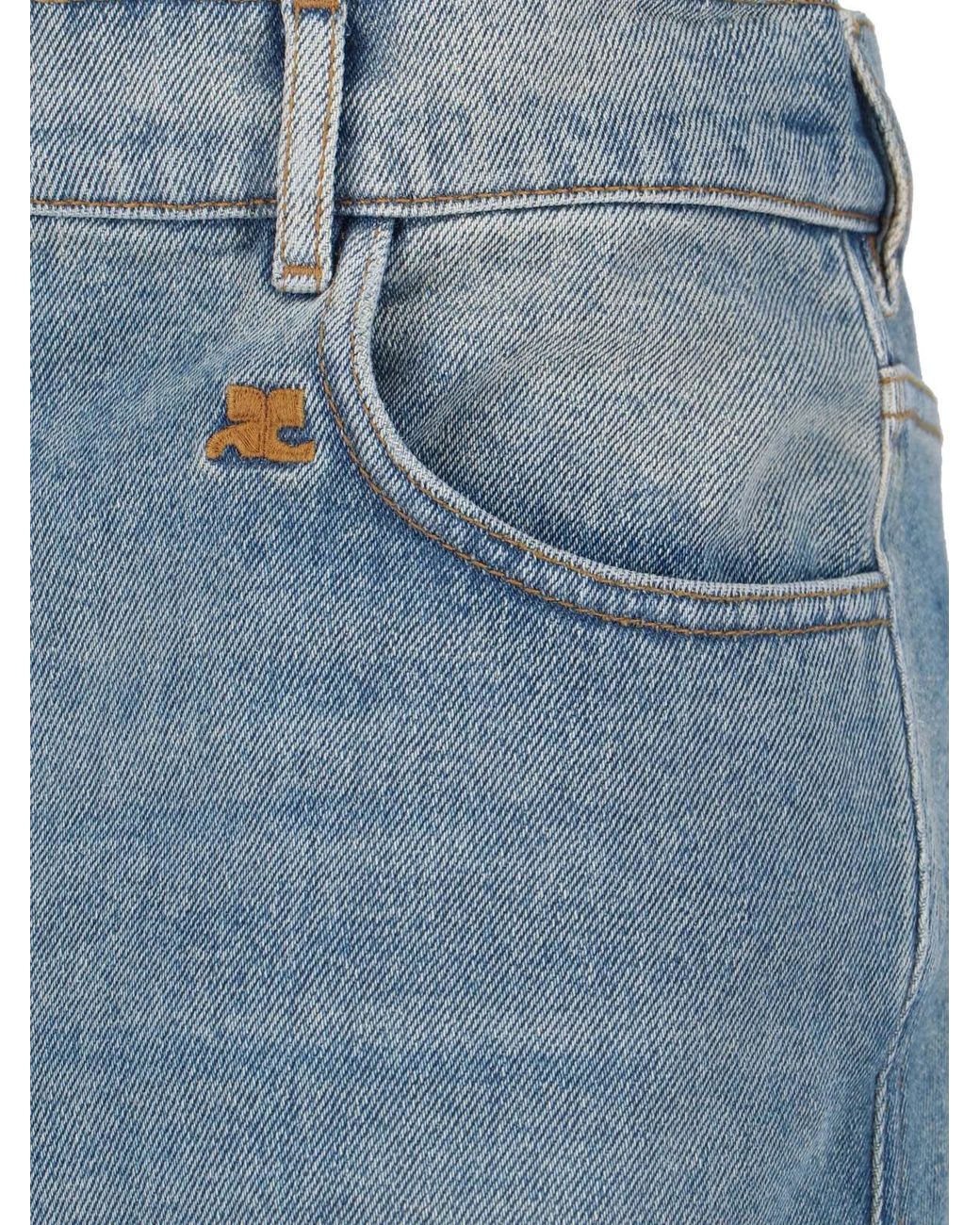 Courreges Blue Skirts Cotton