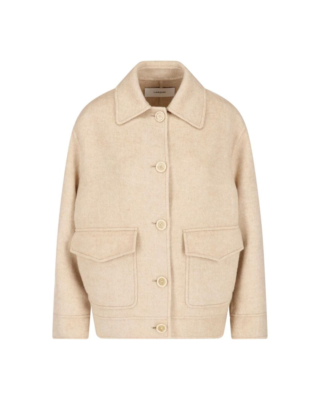 Lardini Natural Wool Button Jacket