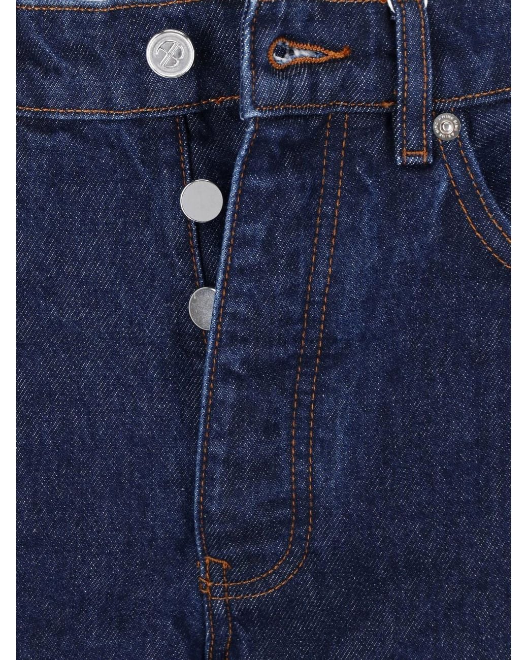 Anine Bing Blue Straight-Leg Jeans "Brie"