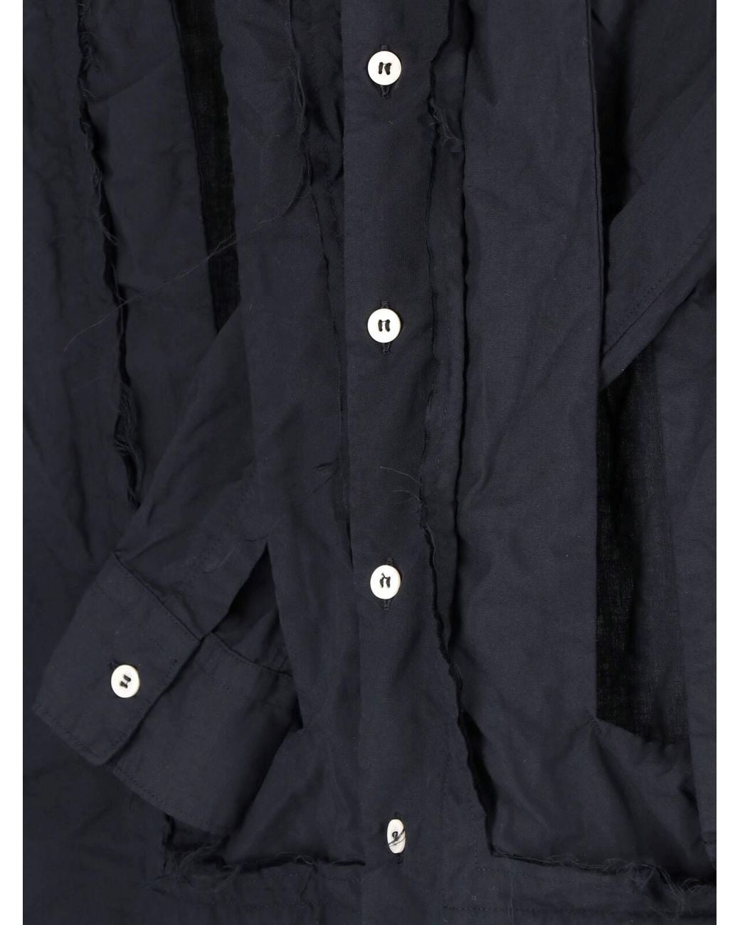 Comme des Garçons Blue Ruffle Detail Button-Down Shirt