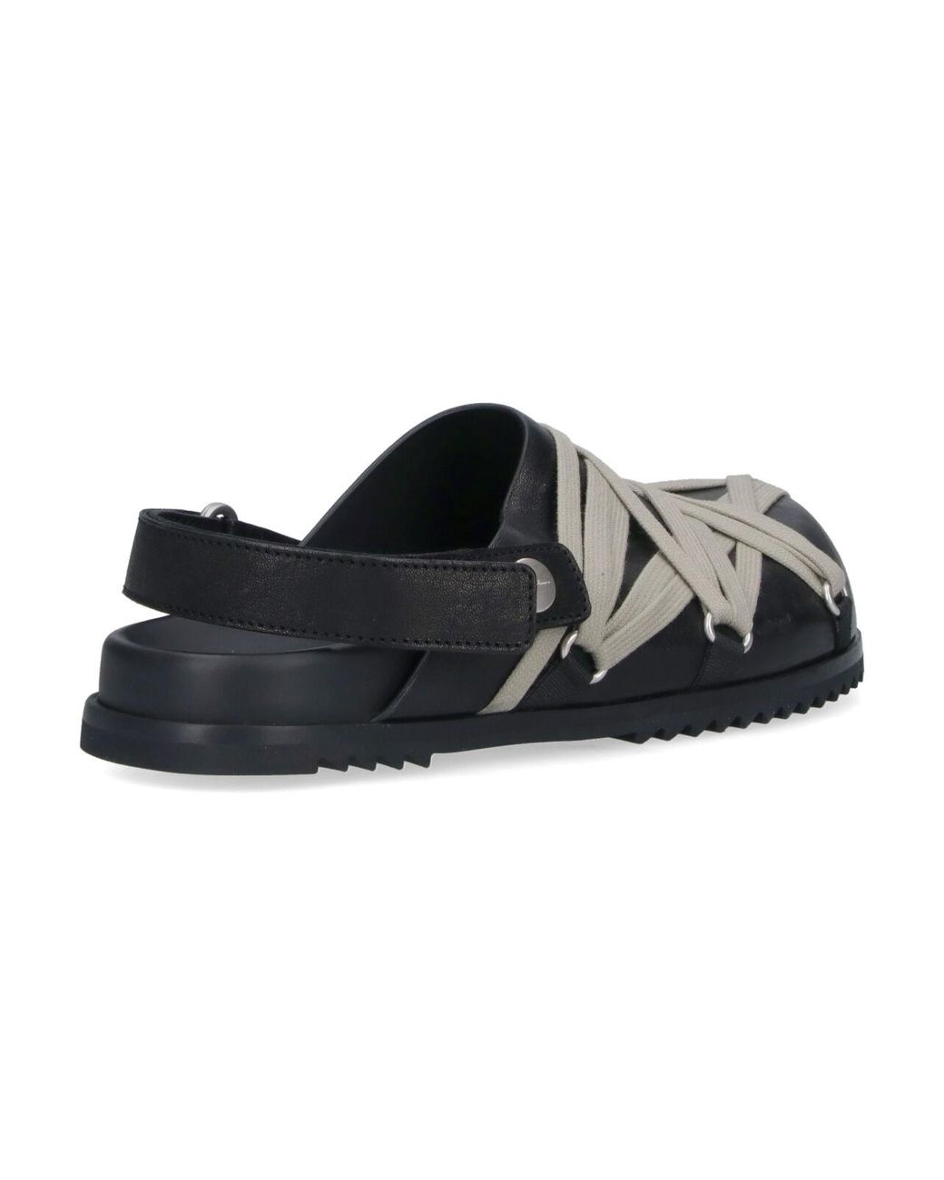 Rick Owens Black Mules "Megalace Granola"