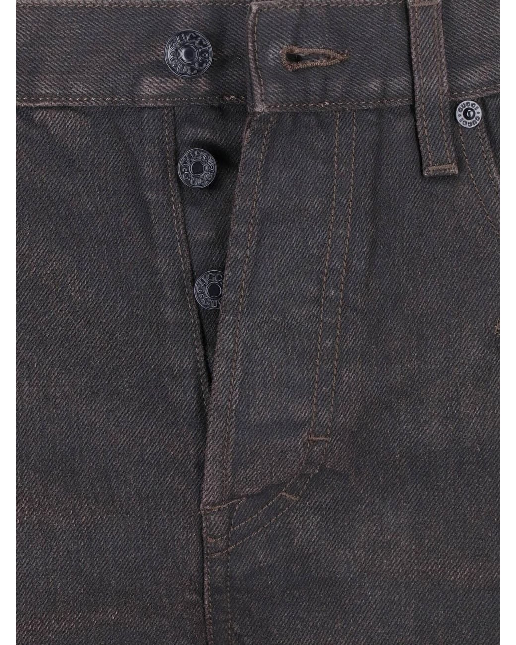 Gucci Black Flared Jeans "Morsetto" for men