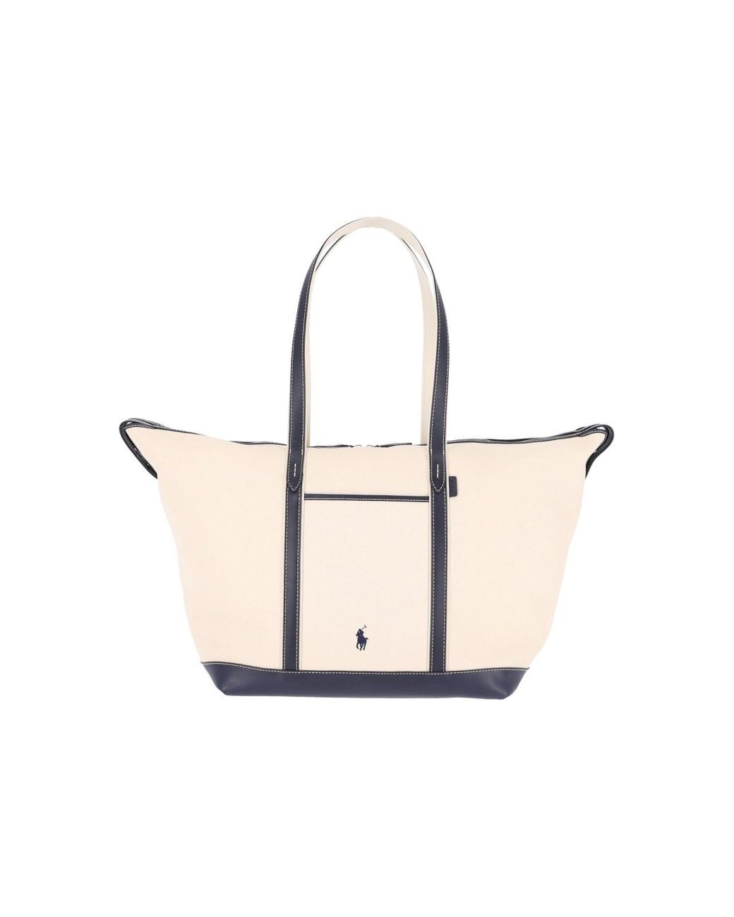 Polo Ralph Lauren Natural Canvas Tote Bag With Leather Trim