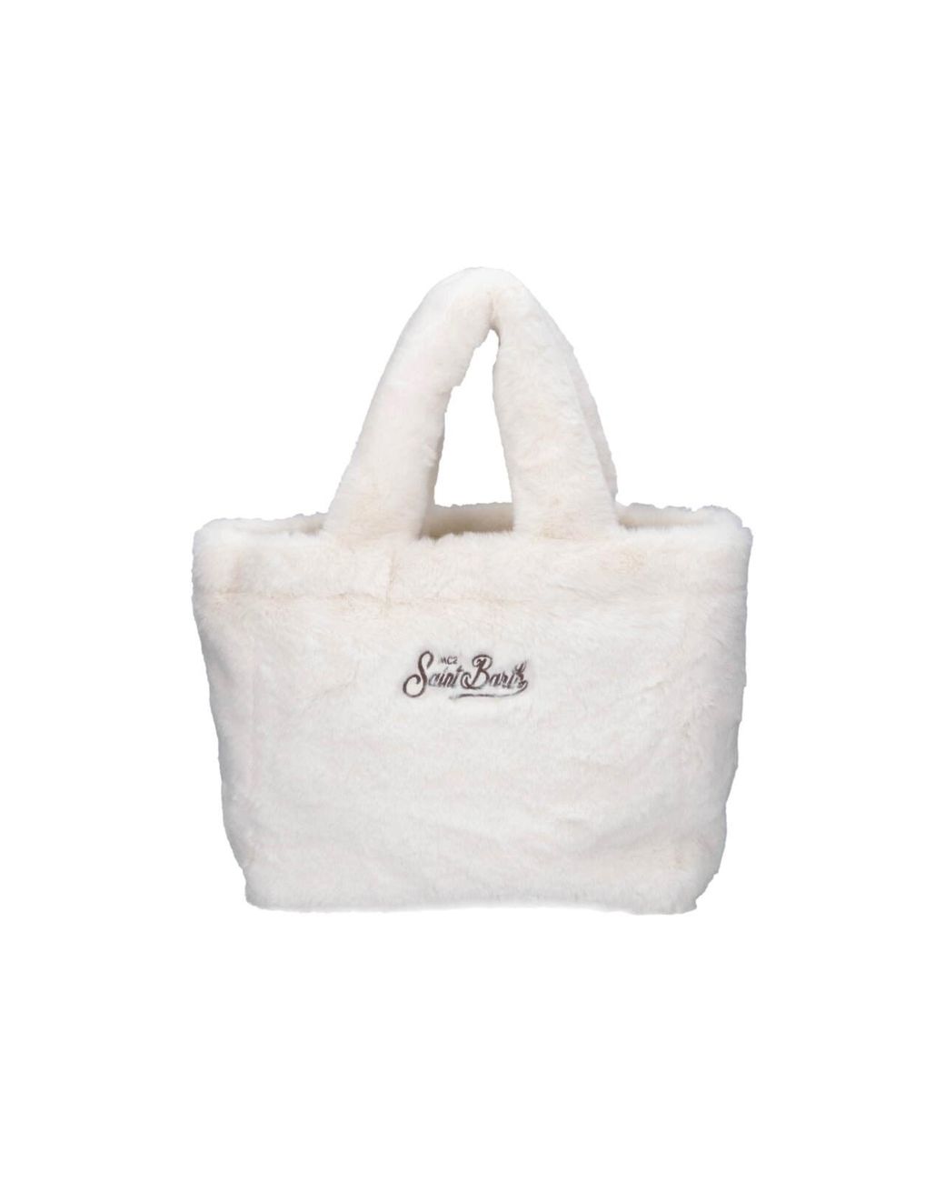 Mc2 Saint Barth White Tote Bag “Colette Soft Fur”