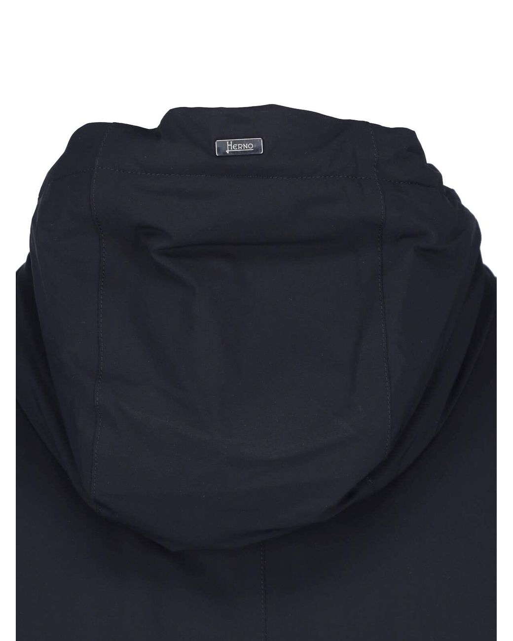 Herno Blue Hooded Zip Front Jacket for men