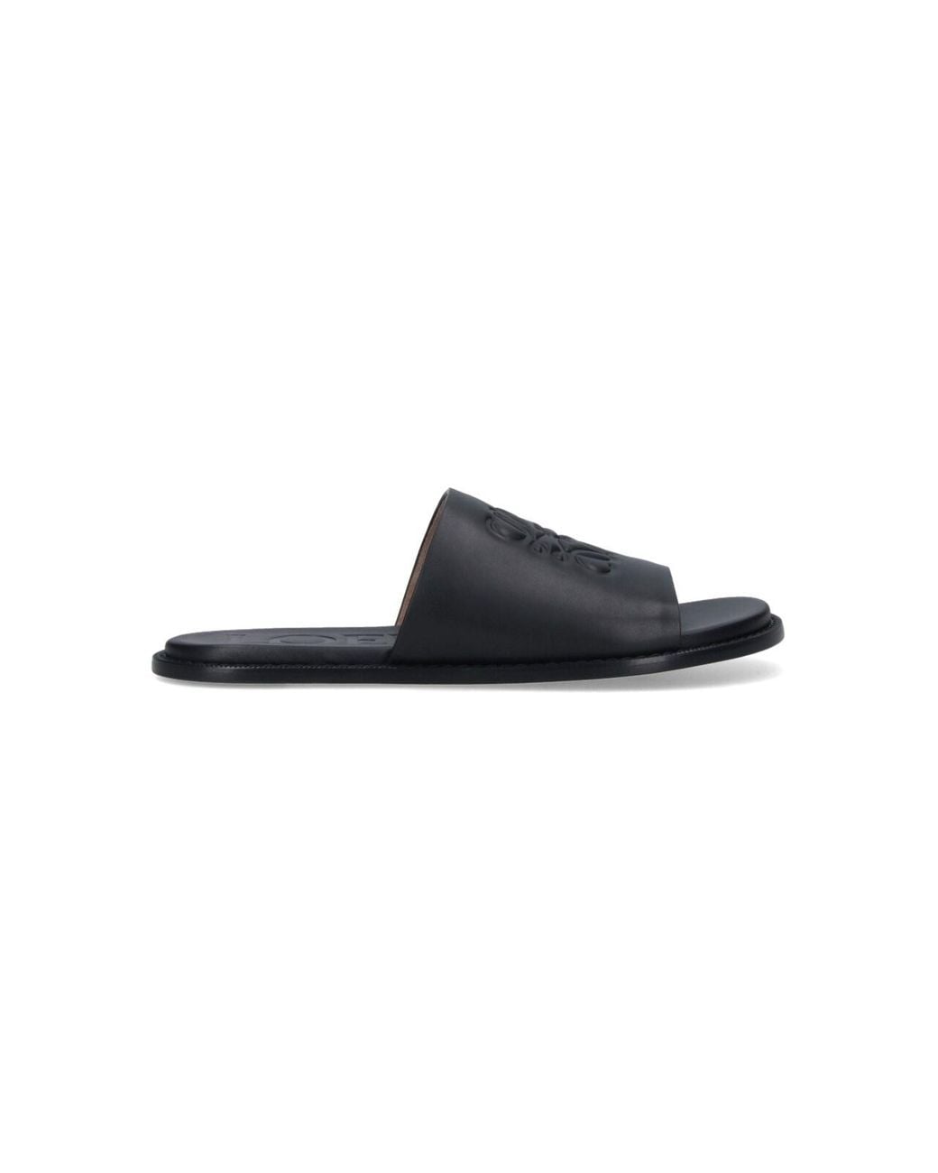 Loewe Black "Anagram Flex" Slide Sandals for men