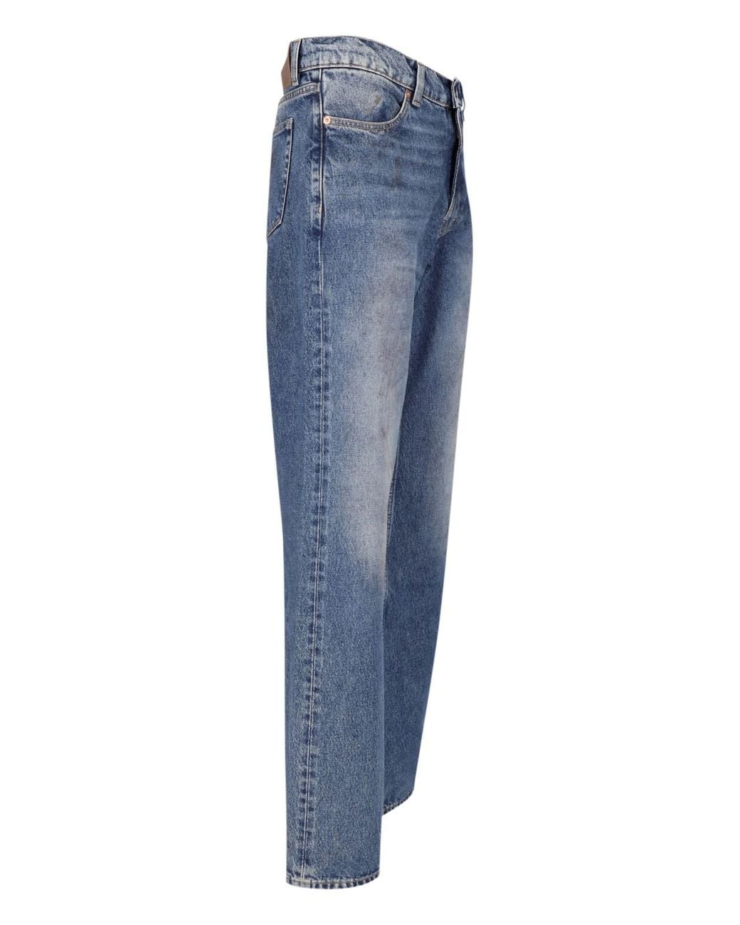 Our Legacy Blue Washed Wide-Leg Jeans for men