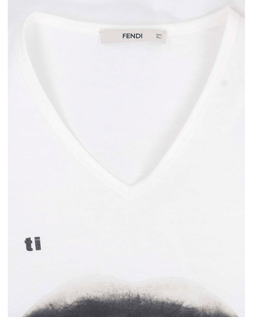 Fendi White Printed T-Shirt