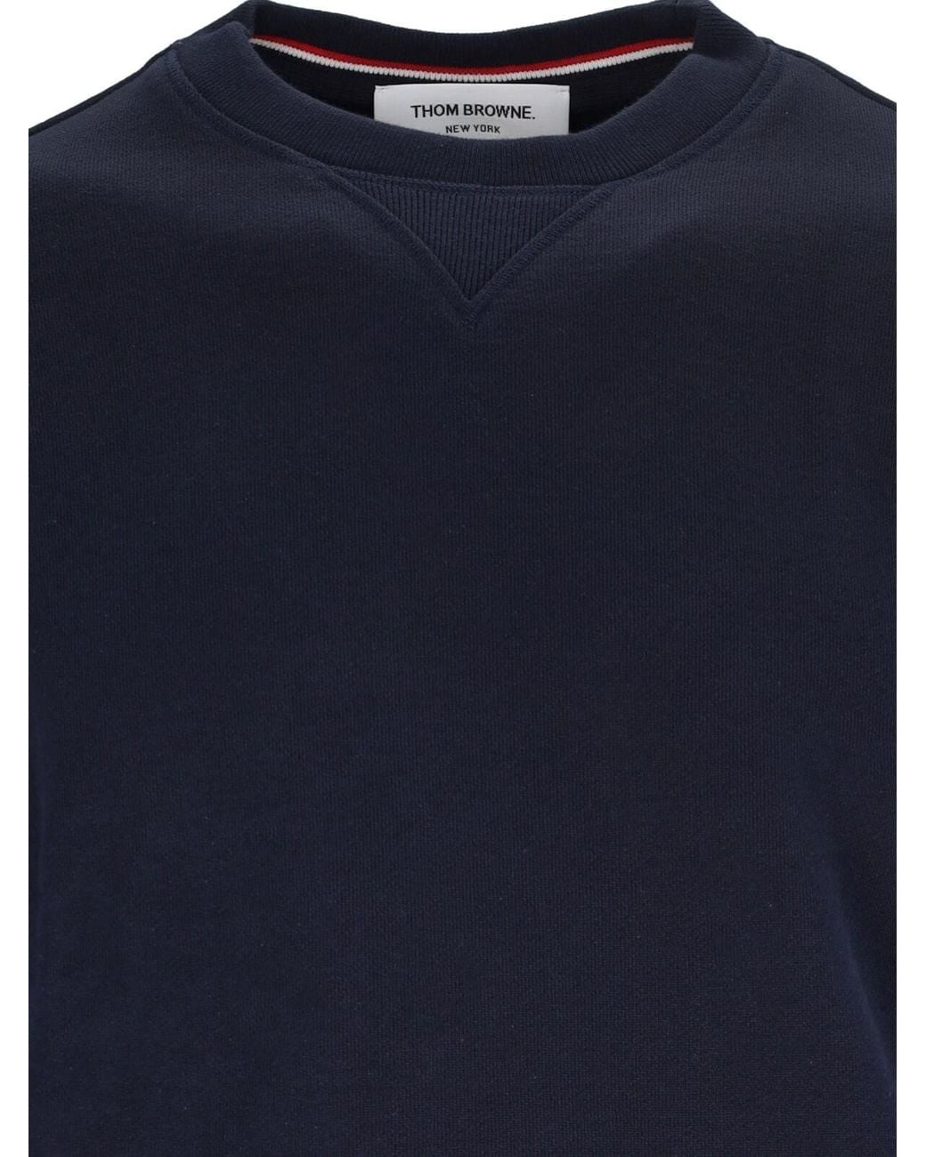 Thom Browne Blue 4-Bar Crew Neck Sweatshirt for men