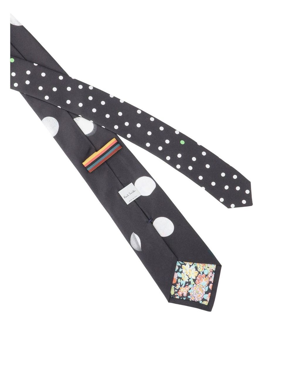 Paul Smith White Polka Dot Silk Tie for men