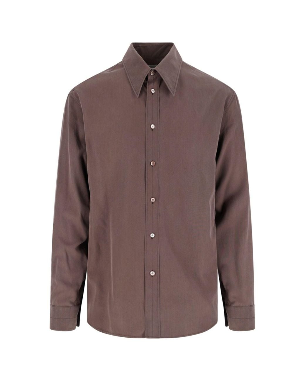 Lemaire Brown Silk Shirt for men
