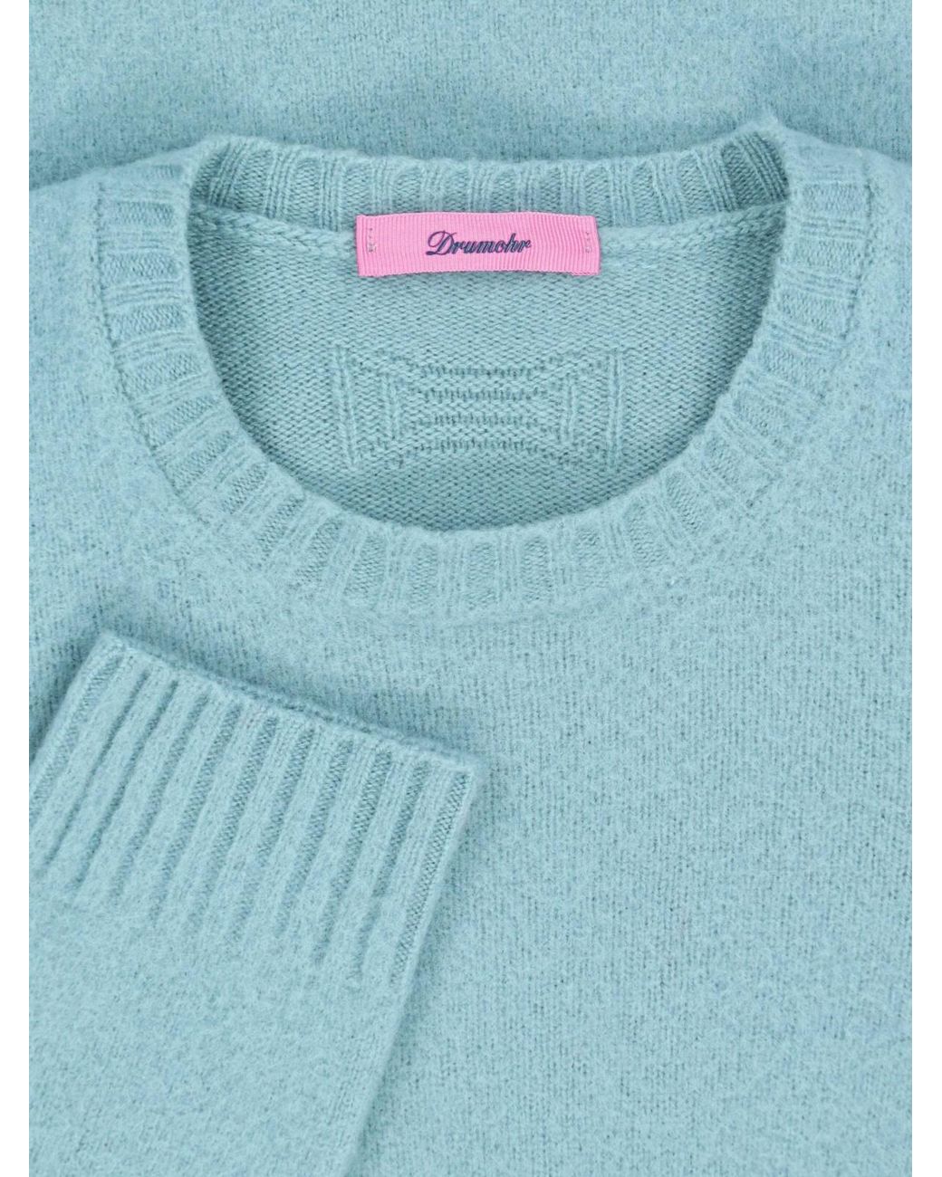 Drumohr Blue Lambswool Sweater for men