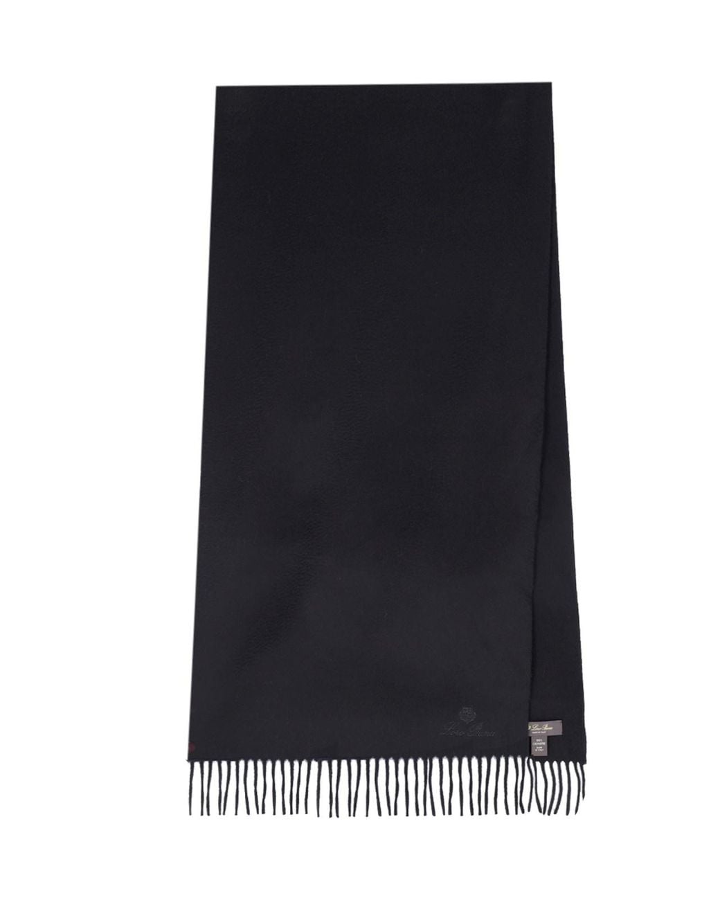 Loro Piana Black Fringed Scarf "Grande Unita"