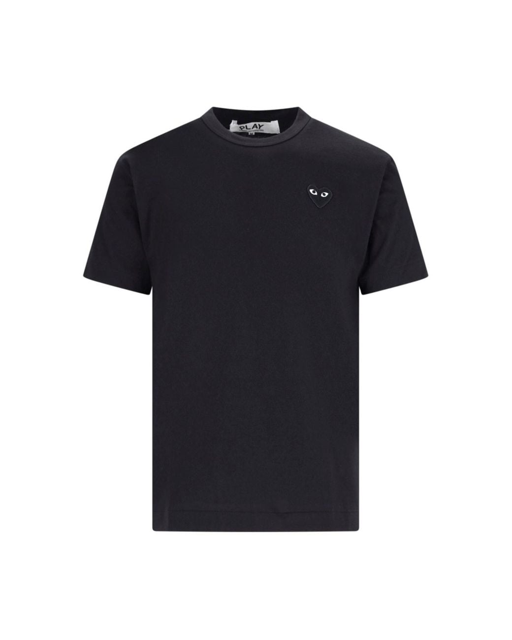 COMME DES GARÇONS PLAY Black 100% Cotton Graphic T-Shirt With Iconic Heart Emblem for men