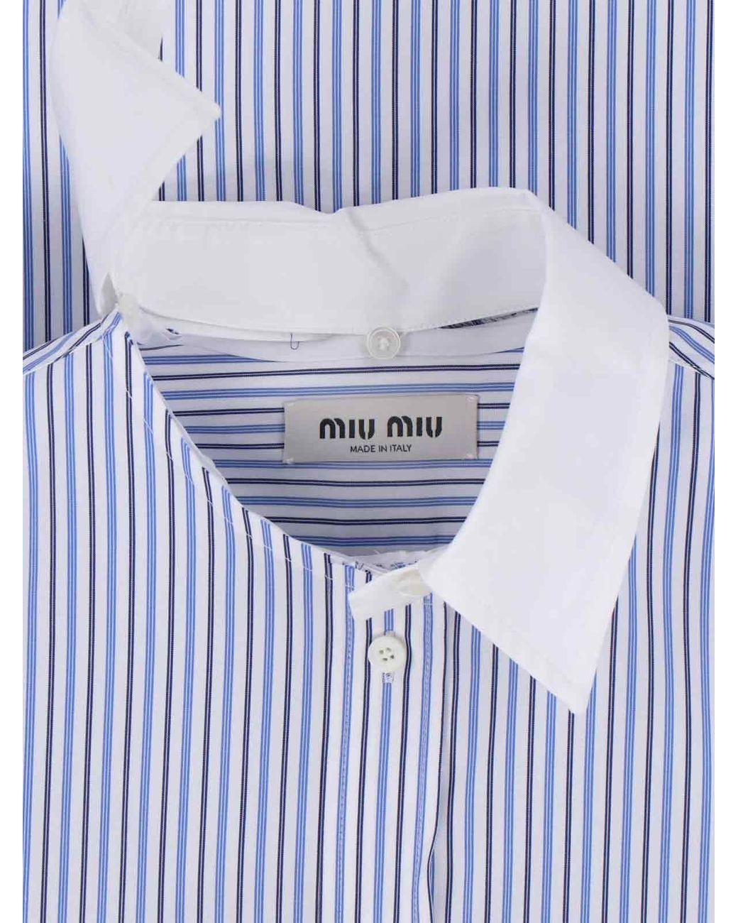 Miu Miu Blue Striped Cotton Shirt