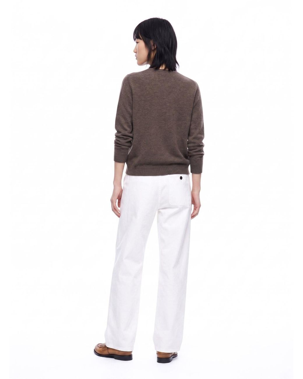 The Row White Straight Pants