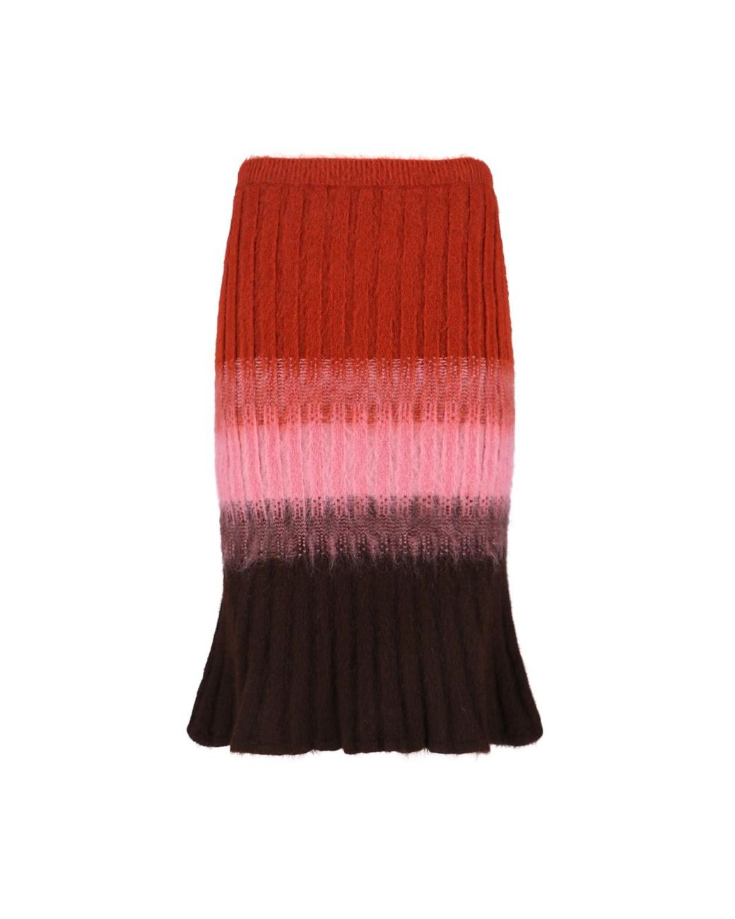 Fendi Red Mohair Blend Skirt